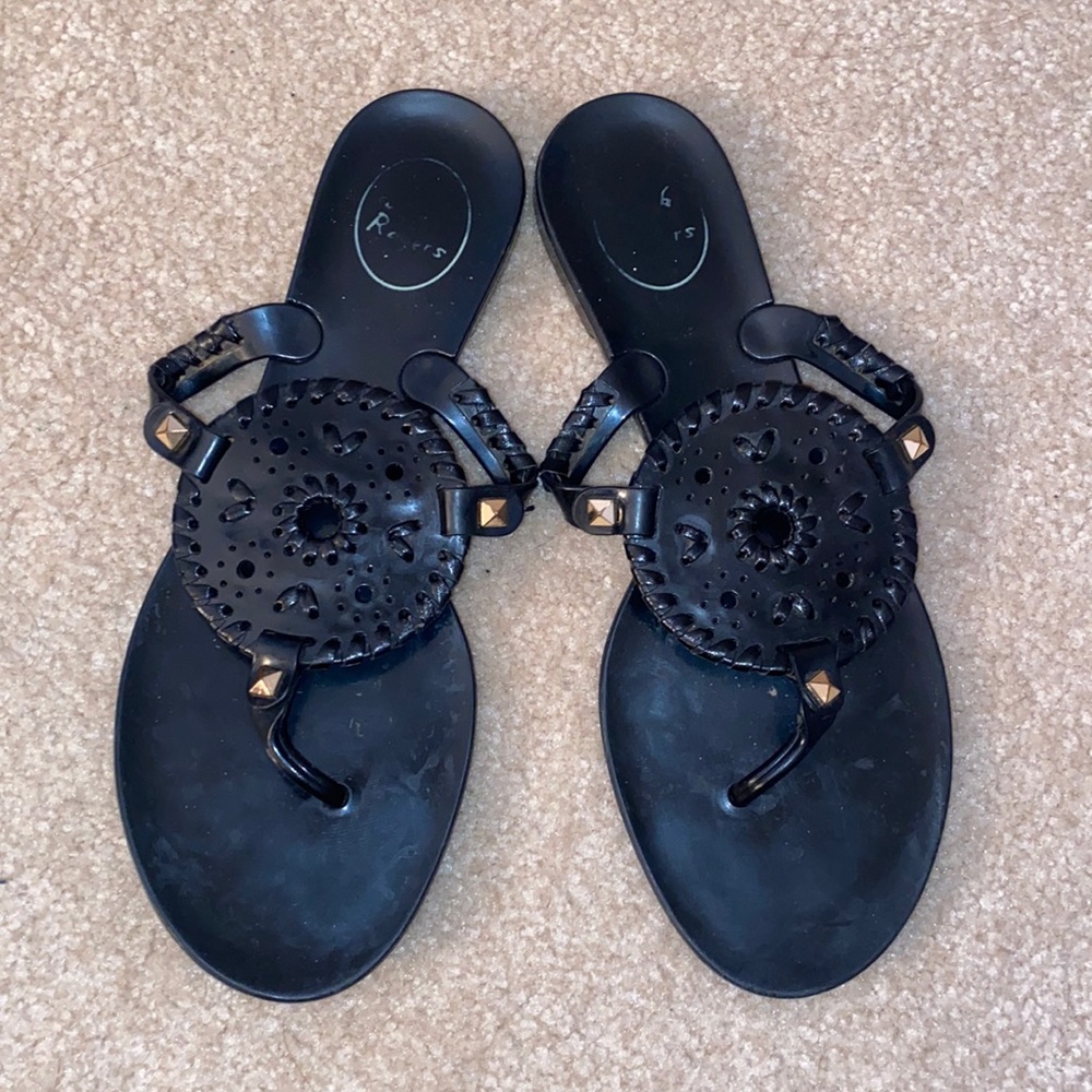 JACK ROGERS BLACK SANDALS SIZE 8